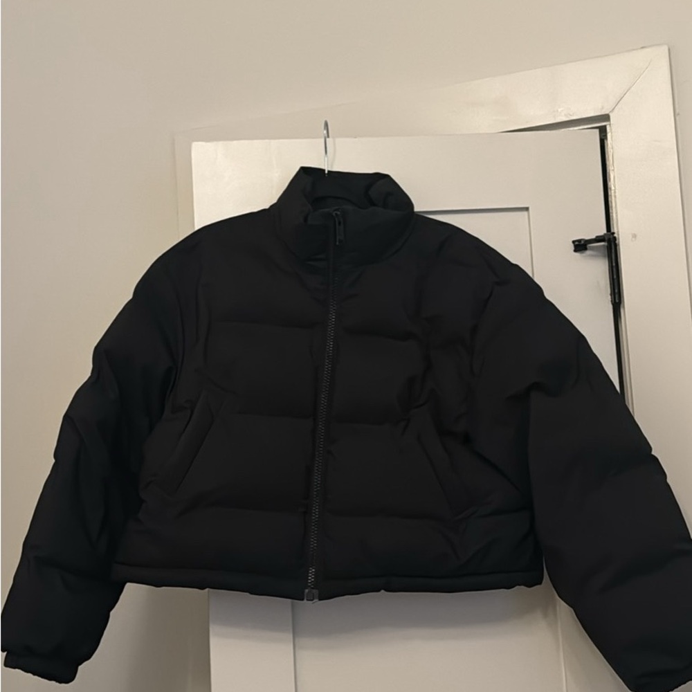 Crop Black Puffer Jacket